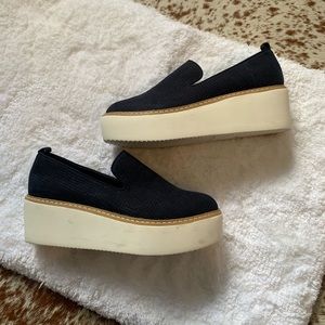 DKNY Navy Blue Platform Espadrilles